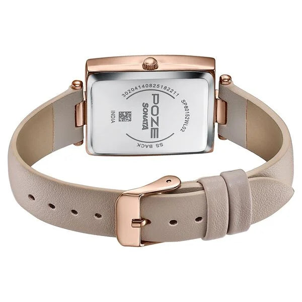 Poze By Sonata Quartz Analog Watch For Women - 80152WL02W - KRISHNA WATCH COMPANY