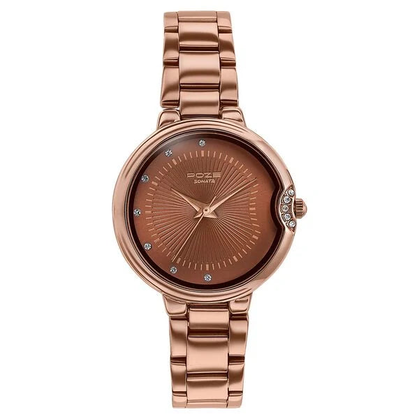 Poze By Sonata Quartz Analog Watch For Women sp80153qm01w - KRISHNA WATCH COMPANY
