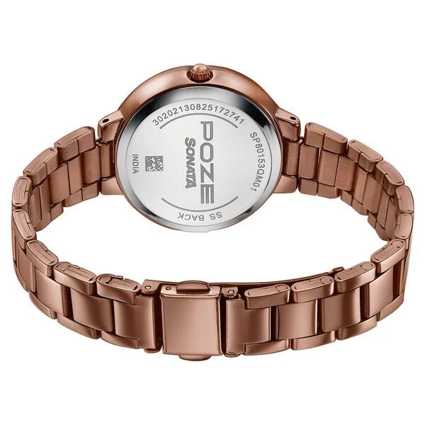 Poze By Sonata Quartz Analog Watch For Women sp80153qm01w - KRISHNA WATCH COMPANY