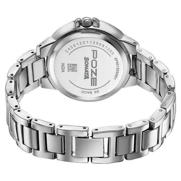 Poze By Sonata Quartz Analog Watch For Women sp80158sm01w - KRISHNA WATCH COMPANY