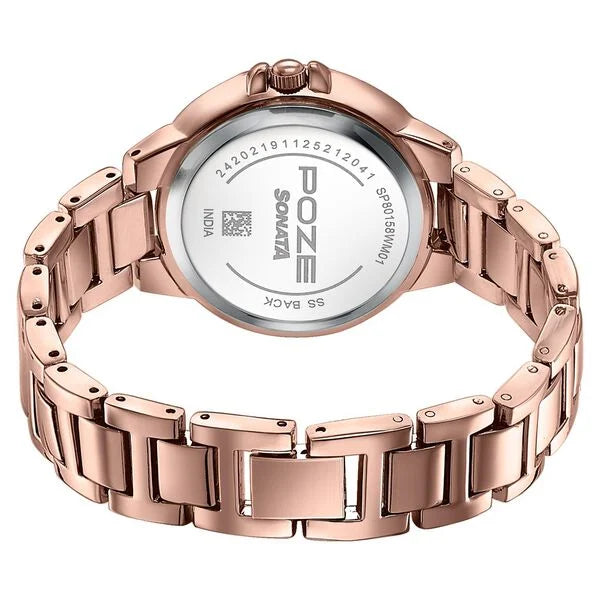 Poze By Sonata Quartz Analog Watch For Women sp80158wm01w - KRISHNA WATCH COMPANY