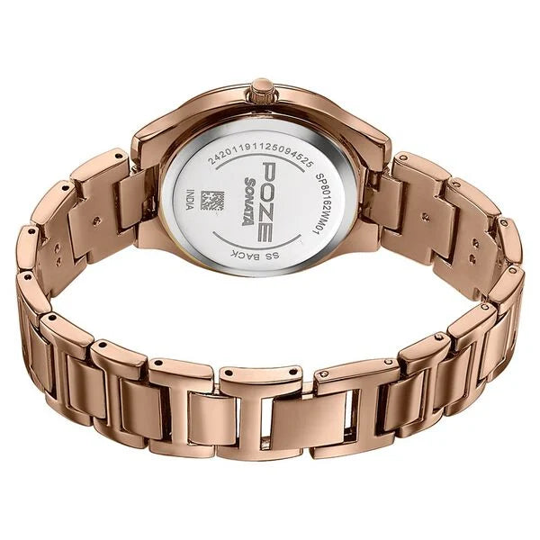 Poze By Sonata Quartz Analog Watch For Women sp80162wm01w - KRISHNA WATCH COMPANY
