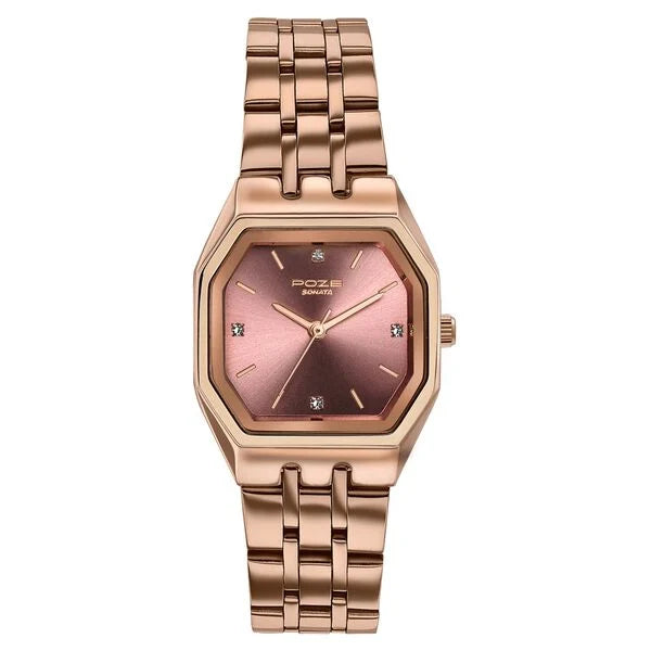 Poze By Sonata Quartz Analog Watch For Women sp80164wm01w - KRISHNA WATCH COMPANY