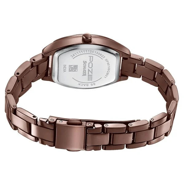Poze By Sonata Quartz Analog Watch For Women SP80166QM01W - KRISHNA WATCH COMPANY