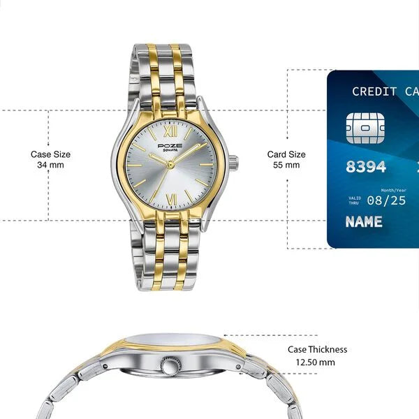 Poze By Sonata Quartz Analog Watch For Women sp80168bm01w - KRISHNA WATCH COMPANY