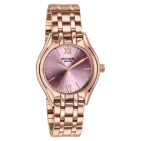 Poze By Sonata Quartz Analog Watch For Women sp80168wm01w - KRISHNA WATCH COMPANY