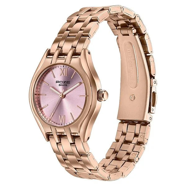 Poze By Sonata Quartz Analog Watch For Women sp80168wm01w - KRISHNA WATCH COMPANY