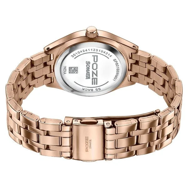 Poze By Sonata Quartz Analog Watch For Women sp80168wm01w - KRISHNA WATCH COMPANY