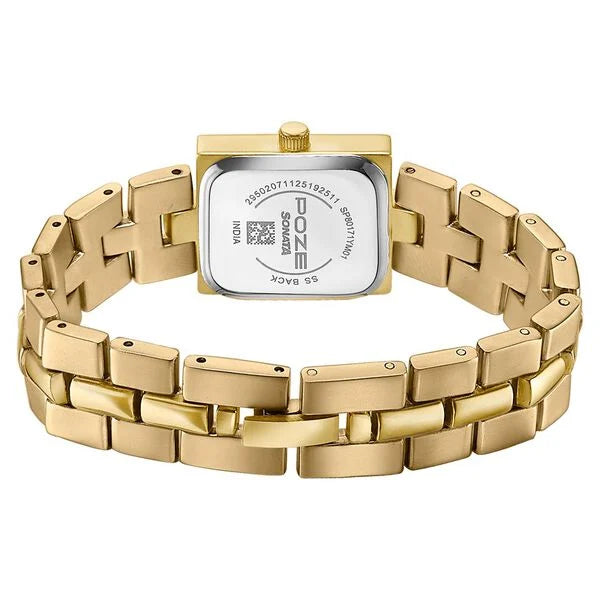 Poze By Sonata Quartz Analog Watch For Women SP80171YM01W - KRISHNA WATCH COMPANY