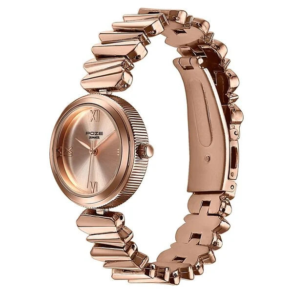 Poze By Sonata Quartz Analog Watch For Women SP80172WM01W - KRISHNA WATCH COMPANY