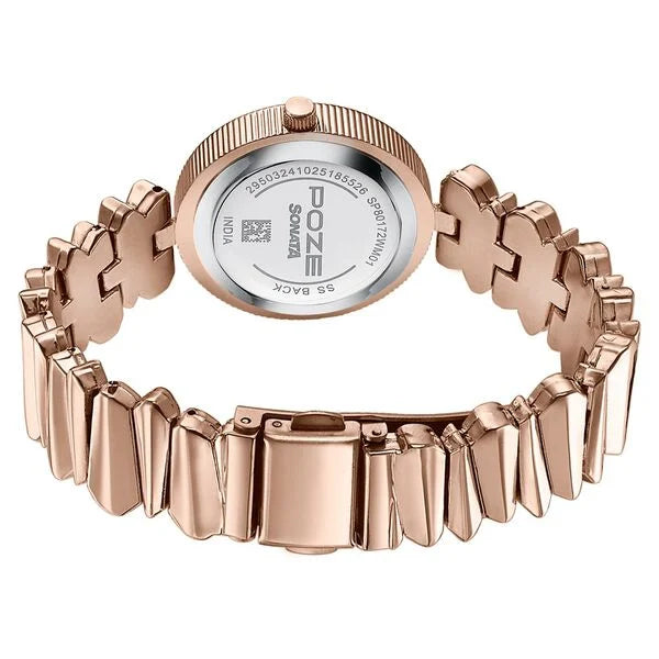 Poze By Sonata Quartz Analog Watch For Women SP80172WM01W - KRISHNA WATCH COMPANY