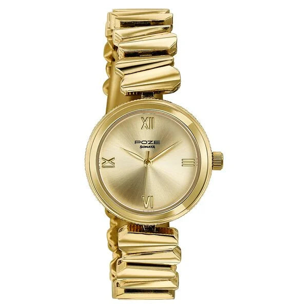 Poze By Sonata Quartz Analog Watch For Women SP80172YM01W - KRISHNA WATCH COMPANY