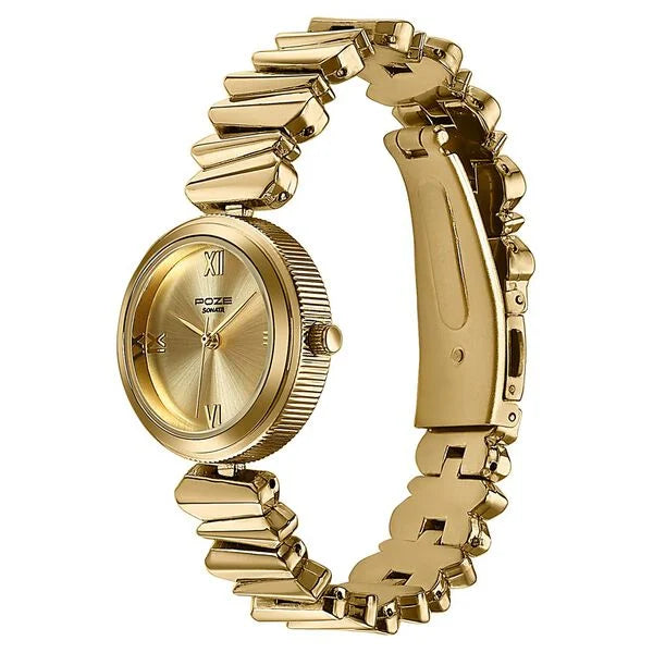 Poze By Sonata Quartz Analog Watch For Women SP80172YM01W - KRISHNA WATCH COMPANY
