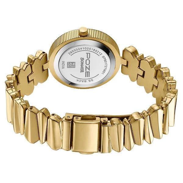 Poze By Sonata Quartz Analog Watch For Women SP80172YM01W - KRISHNA WATCH COMPANY