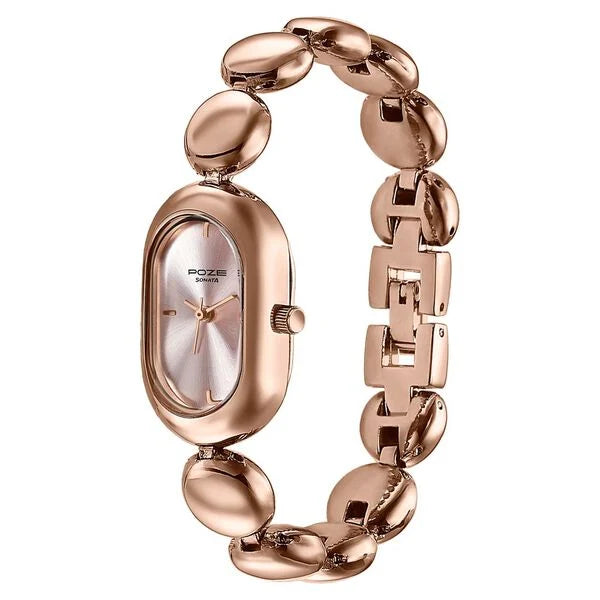 Poze By Sonata Quartz Analog Watch For Women SP80173WM01W - KRISHNA WATCH COMPANY