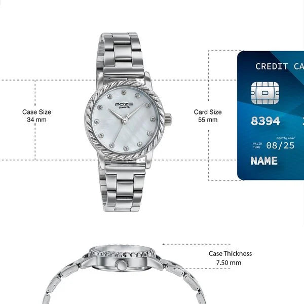 Poze By Sonata Quartz Analog Watch For Women - SP80177SM01W - KRISHNA WATCH COMPANY
