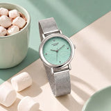 Poze By Sonata Quartz Analog Tiffany Blue Dial Silver Metal Strap Watch For Women SP80211SM01W