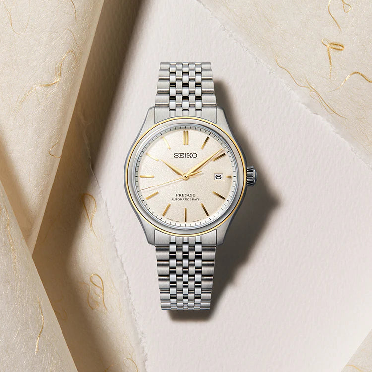 Seiko Presage Classic Series in Delicate Cream Silk - SPB478J1 - KRISHNA WATCH COMPANY