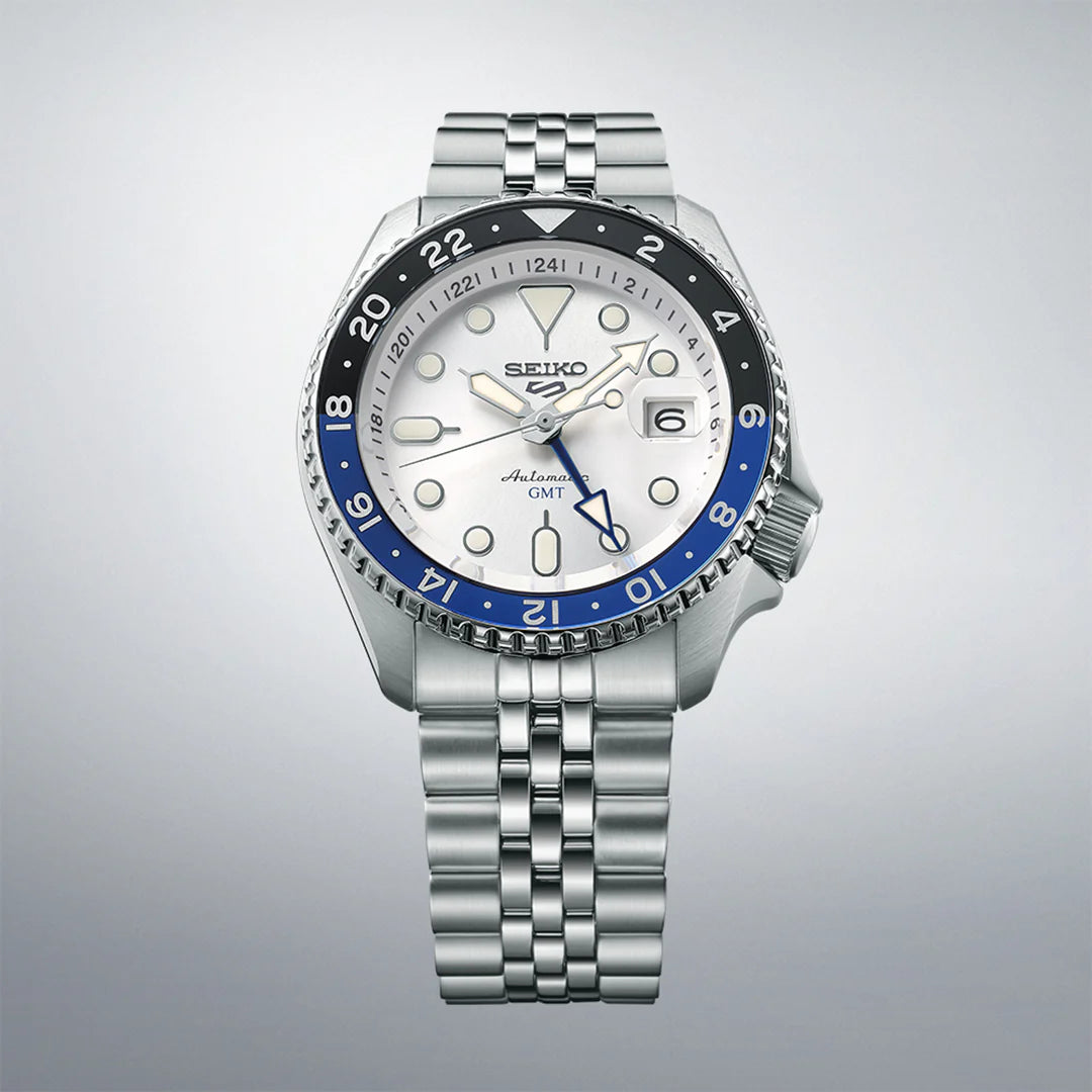 Seiko 5 Sports SKX GMT Sky Blue, Silver Cloud - SSK033K1 - KRISHNA WATCH COMPANY