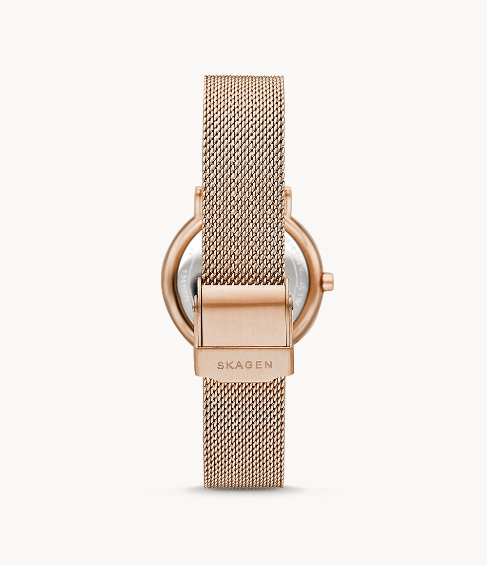 Signatur Lille Two-Hand Rose-Tone Steel Mesh Watch SKW2837 - KRISHNA WATCH COMPANY