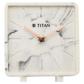 Titan Contemporary Marble Texture Table Clock 12.5 x 12.5 cm (Small) T0002RA01