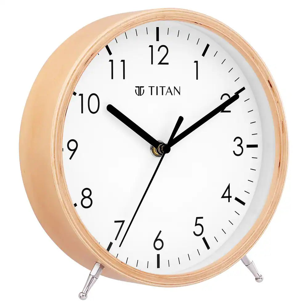 TITAN Wooden Shelf Clock with Silent Sweep T0004WA03 - KRISHNA WATCH COMPANY