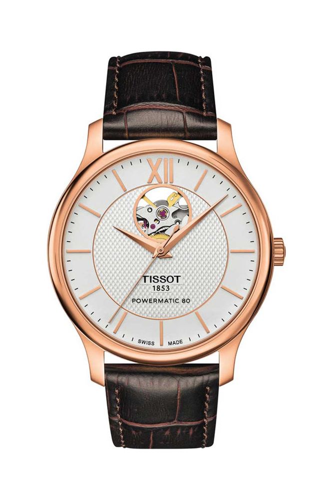 TISSOT TRADITION POWERMATIC 80 OPEN HEART T0639073603800 - KRISHNA WATCH COMPANY