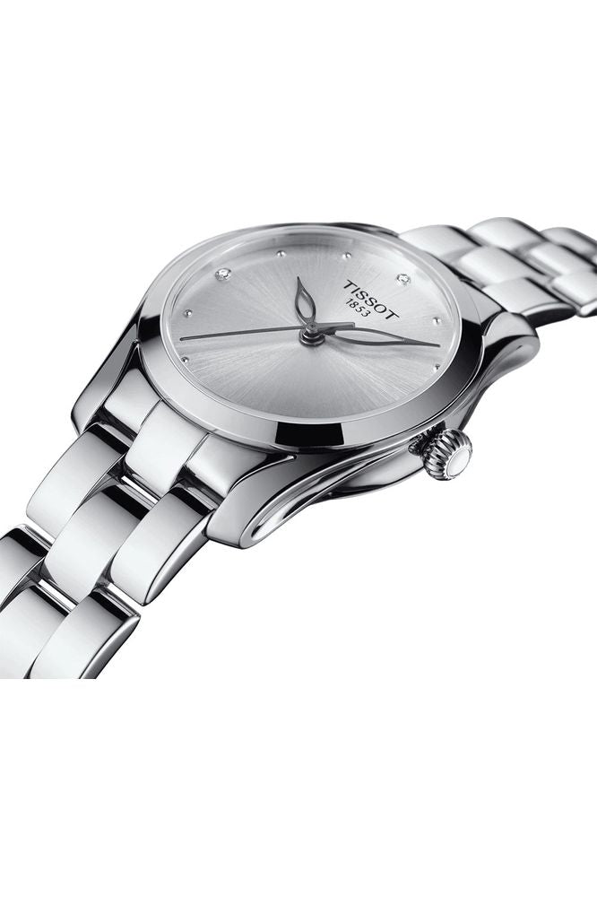 Tissot T-Wave Diamond Silver Dial Watch Women's T1122101103600 - KRISHNA WATCH COMPANY