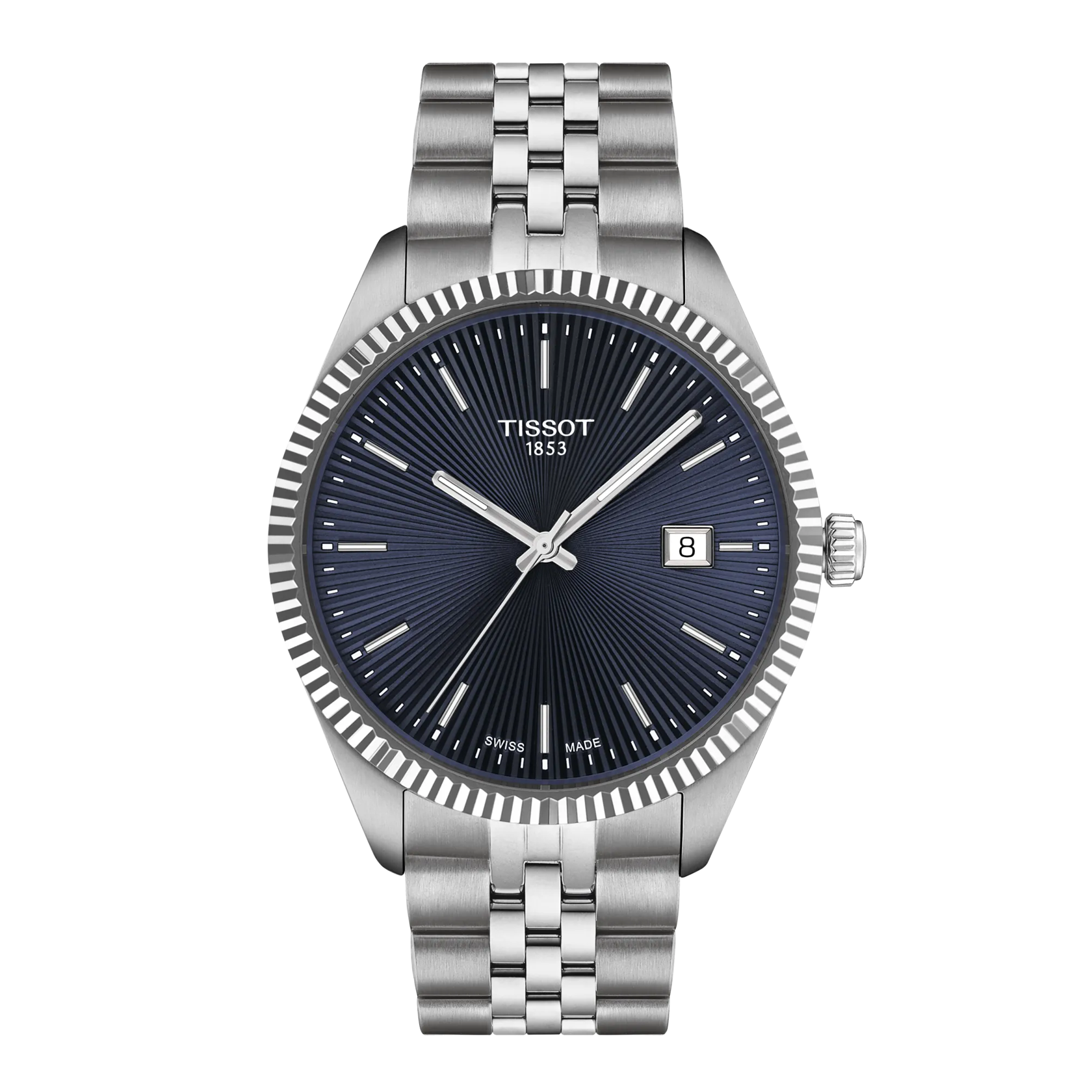 TISSOT Ballade Blue Dial Stainless Steel Analogue Wrist Watch for Men - T1564101104100 - KRISHNA WATCH COMPANY