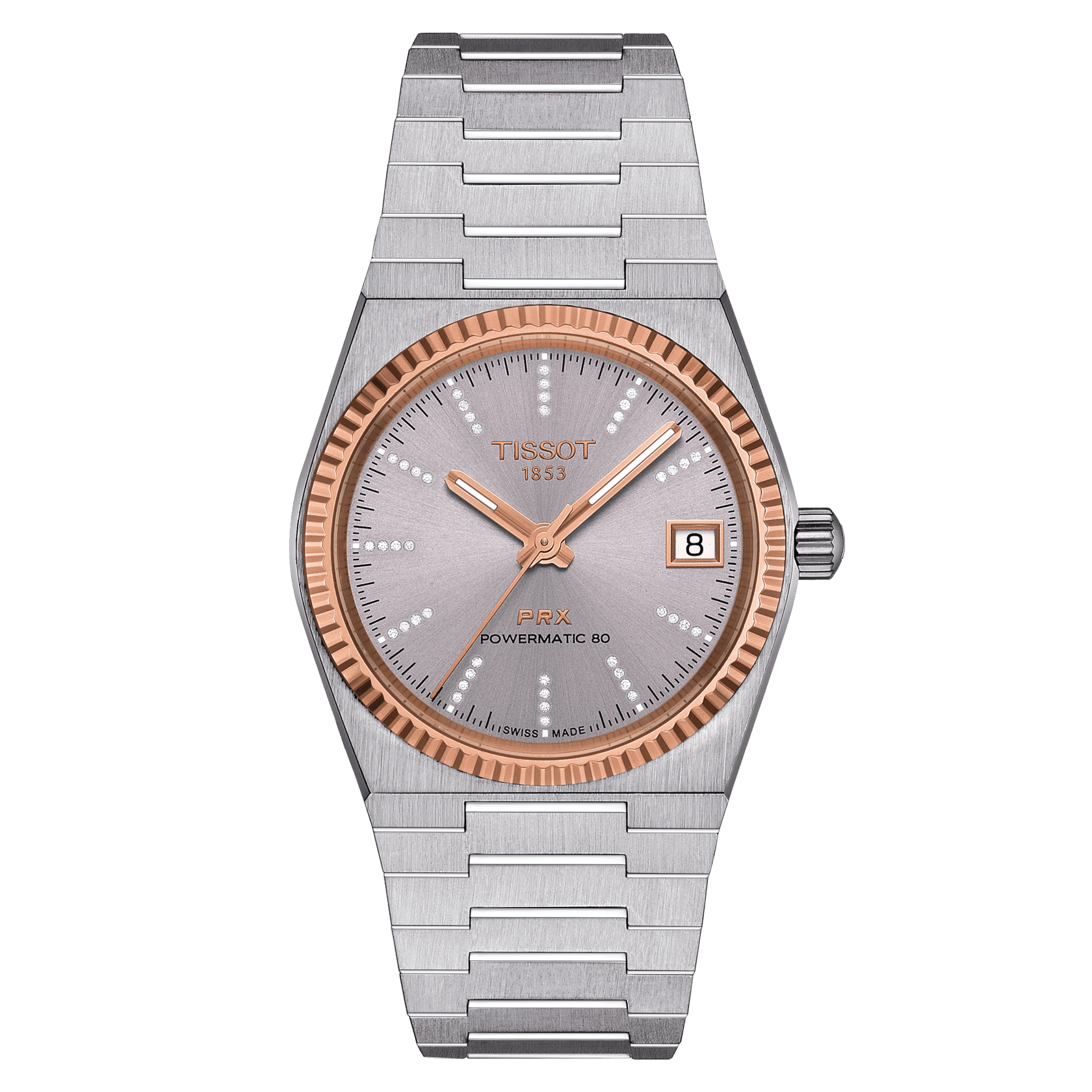 TISSOT PRX 35MM POWERMATIC 80 STEEL & 18K GOLD BEZEL T9312074133600 - KRISHNA WATCH COMPANY