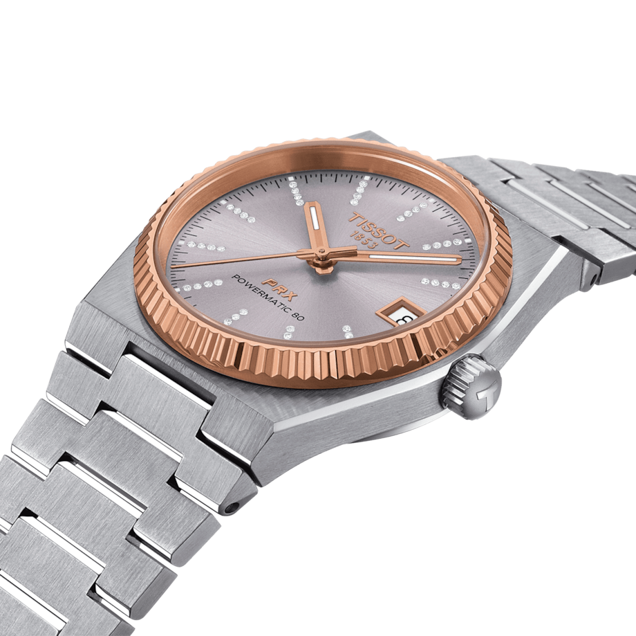 TISSOT PRX 35MM POWERMATIC 80 STEEL & 18K GOLD BEZEL T9312074133600 - KRISHNA WATCH COMPANY