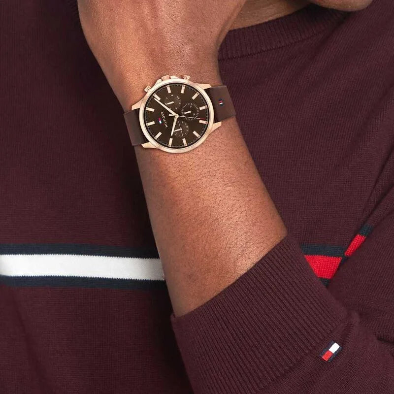 Tommy Hilfiger Brown Dial Quartz Analog Watch for Men NETH1710497 - KRISHNA WATCH COMPANY