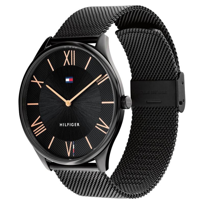 Tommy Hilfiger Black Dial Black Stainless Steel Strap Watch for Men TH1710513 - KRISHNA WATCH COMPANY