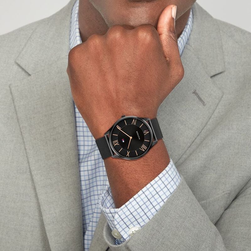 Tommy Hilfiger Black Dial Black Stainless Steel Strap Watch for Men TH1710513 - KRISHNA WATCH COMPANY