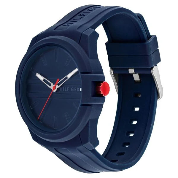 Tommy Hilfiger Quartz Analog Blue Silicone Strap for Men th1710595w - KRISHNA WATCH COMPANY