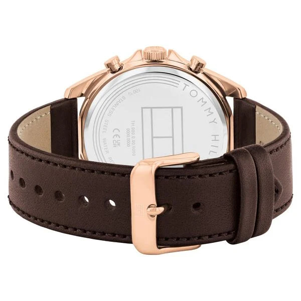 Tommy Hilfiger Multifunction Blue Dial Leather Strap Watch For Men - TH1710645 - KRISHNA WATCH COMPANY