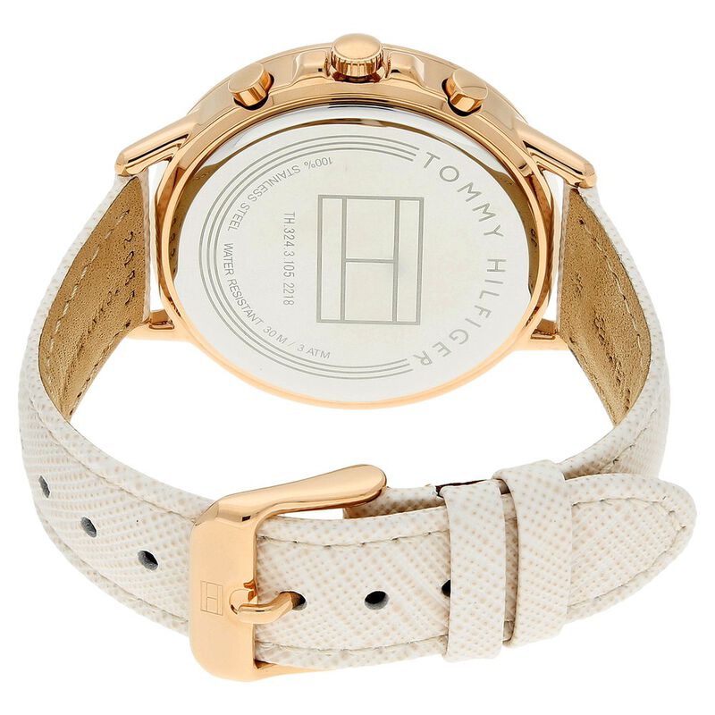 Tommy Hilfiger Quartz Analog with Day and Date Pink Dial Leather Strap Watch for Women NETH1781789 - KRISHNA WATCH COMPANY