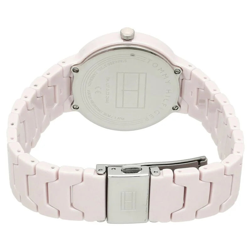 Tommy Hilfiger Quartz Analog Pink Dial Ceramic Strap Watch for Women NETH1781957 - KRISHNA WATCH COMPANY