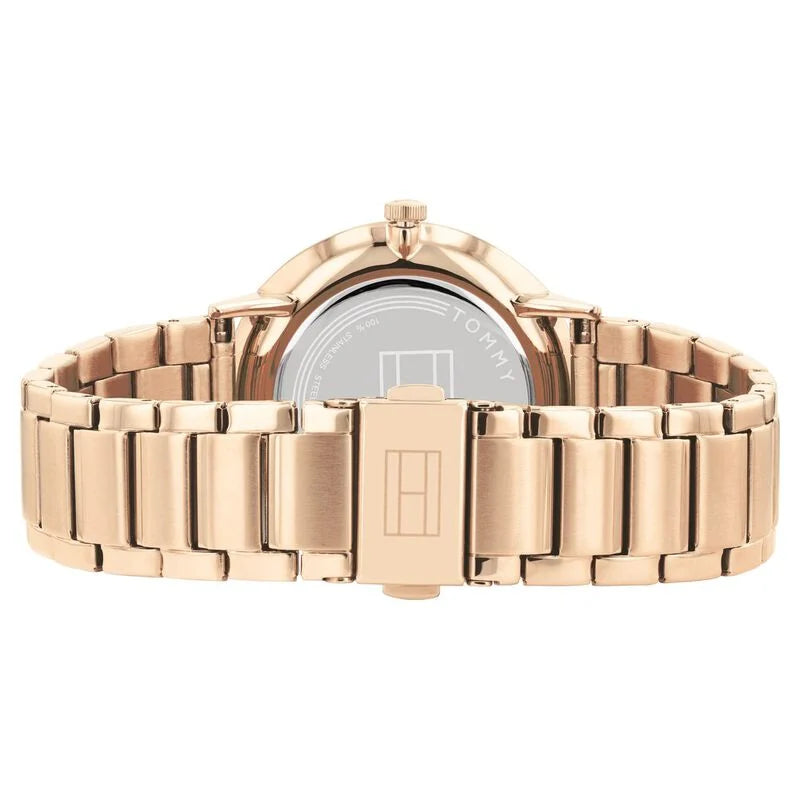 Tommy Hilfiger Quartz Multifunction Rose Gold Dial Stainless Steel Strap Watch for Women NETH1782296 - KRISHNA WATCH COMPANY