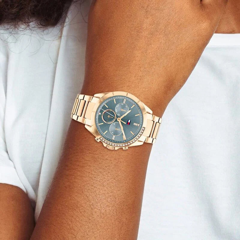 Tommy Hilfiger Quartz Multifunction Blue Dial Stainless Steel Strap Watch for Women NETH1782386 - KRISHNA WATCH COMPANY
