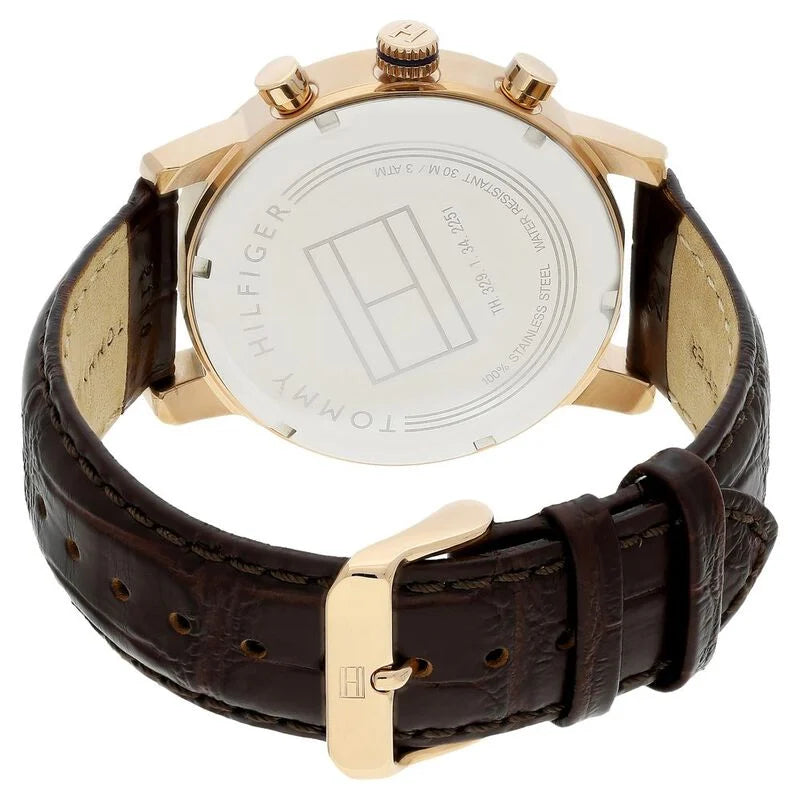 Tommy Hilfiger Quartz Multifunction Blue Dial Leather Strap Watch for Men NETH1791399 - KRISHNA WATCH COMPANY