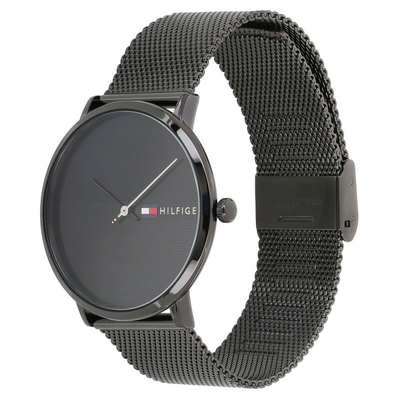 Tommy Hilfiger Quartz Analog Black Dial Metal Strap Watch for Men NETH1791464W / NETH1791464 - KRISHNA WATCH COMPANY