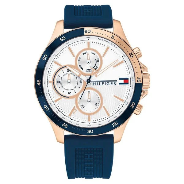 Tommy Hilfiger Quartz Multifunction White Dial Silicone Strap Watch for Men TH1791778 - KRISHNA WATCH COMPANY