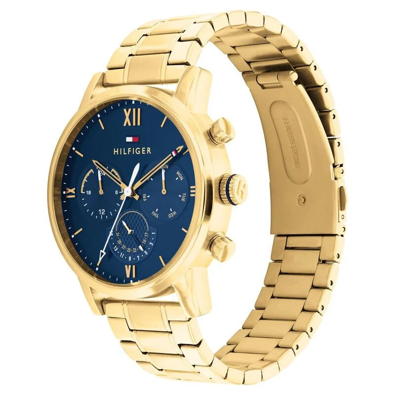 Tommy Hilfiger Quartz Multifunction Blue Dial Stainless Steel Strap Watch for Men NETH1791880W - KRISHNA WATCH COMPANY