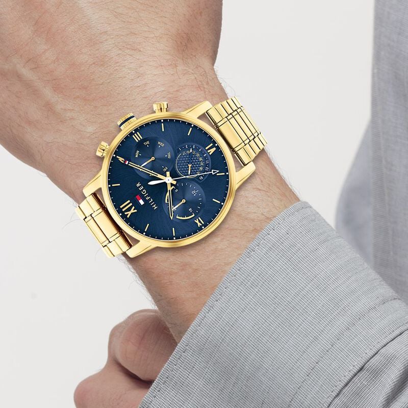 Tommy Hilfiger Quartz Multifunction Blue Dial Stainless Steel Strap Watch for Men NETH1791880W - KRISHNA WATCH COMPANY