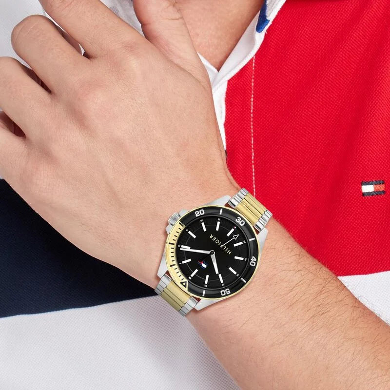 Tommy Hilfiger Quartz Analog Black Dial Stainless Steel Strap Watch for Men TH1792013 - KRISHNA WATCH COMPANY