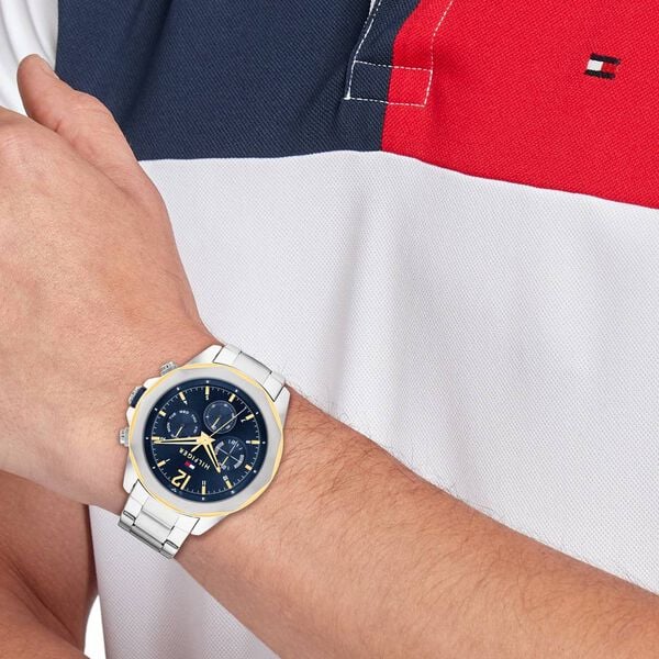 Tommy Hilfiger Blue Dial Silver Stainless Steel Strap Watch for Men - TH1792059 - KRISHNA WATCH COMPANY