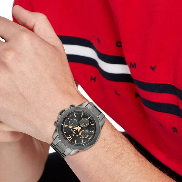 Tommy Hilfiger Grey Dial Grey Stainless Steel Strap Watch for Men th1792061 - KRISHNA WATCH COMPANY