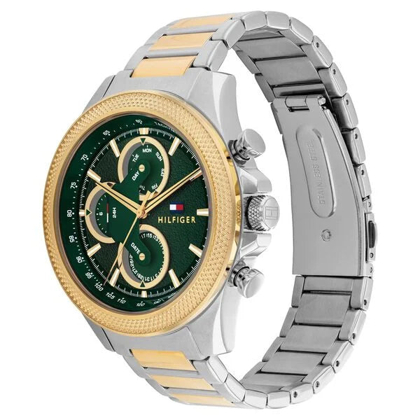 Tommy Hilfiger Quartz Multifunction Green dial Stainless Steel Strap Watch for Men th1792079 - KRISHNA WATCH COMPANY