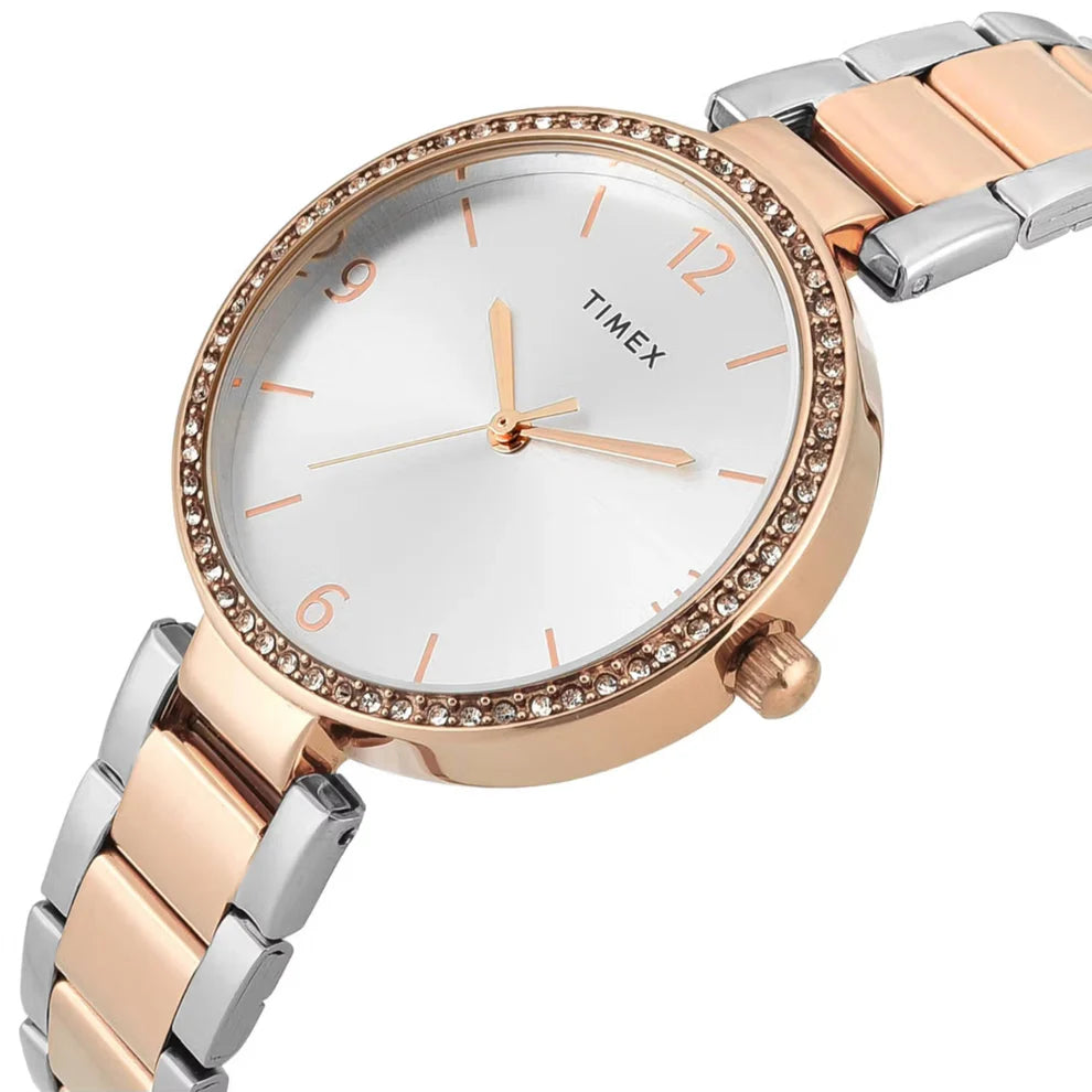 Timex Silver Dial Women's Watch - TWEL18720 - KRISHNA WATCH COMPANY